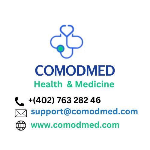Blue white and green Medical care logo