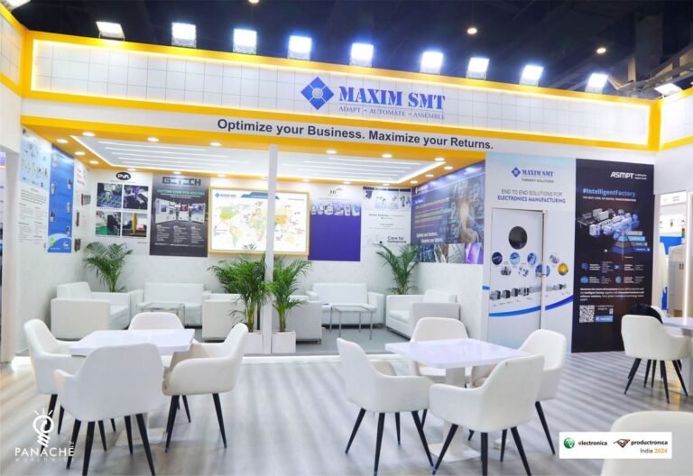 Panache Exhibitions is happy to be partnered with its esteemed client Maxim SMT for the successful participation at Productronica India 2024 held from 11th to 13th September 2024 at India Expo Mart Limited I 1 768x528