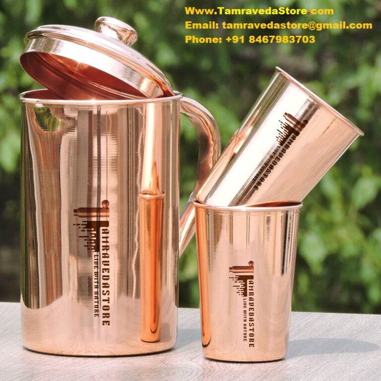 Copper Jug and 2 Glass Set 768x768